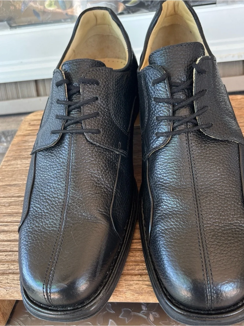 Belvedere Men’s Black Leather Lace-Up Derby Shoes 10 EEE